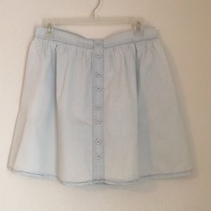 Chambray button down skirt